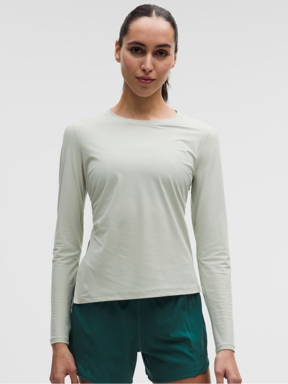 NWT Lululemon UV-Protective Side Ruched Running Long Sleeve Meadow Haze
